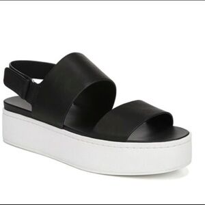 Vince Westport Black Leather Platform Sandals